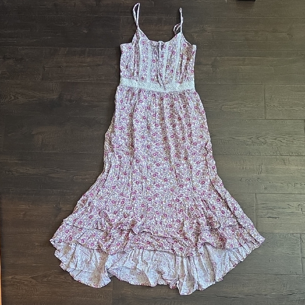 Japna High-Low Floral Smocked Dress